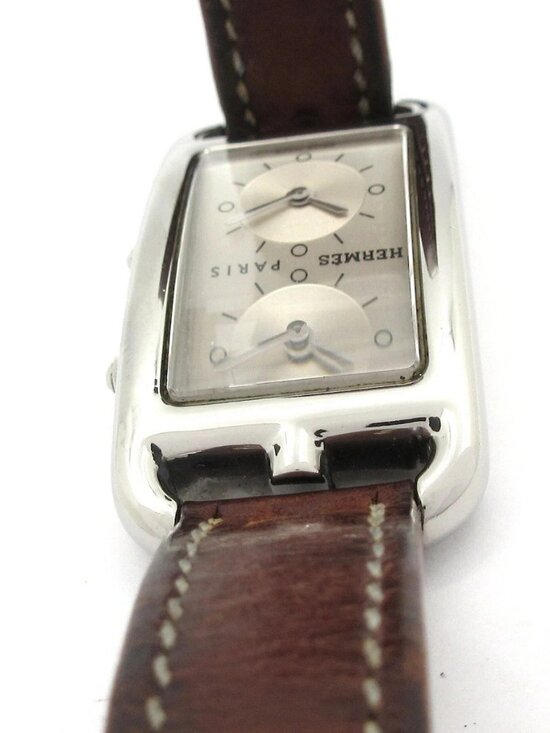 HERMES Cape Cod Double Tour CC3-210 1****** Silver Dark Brown Wrist Watch main image 5